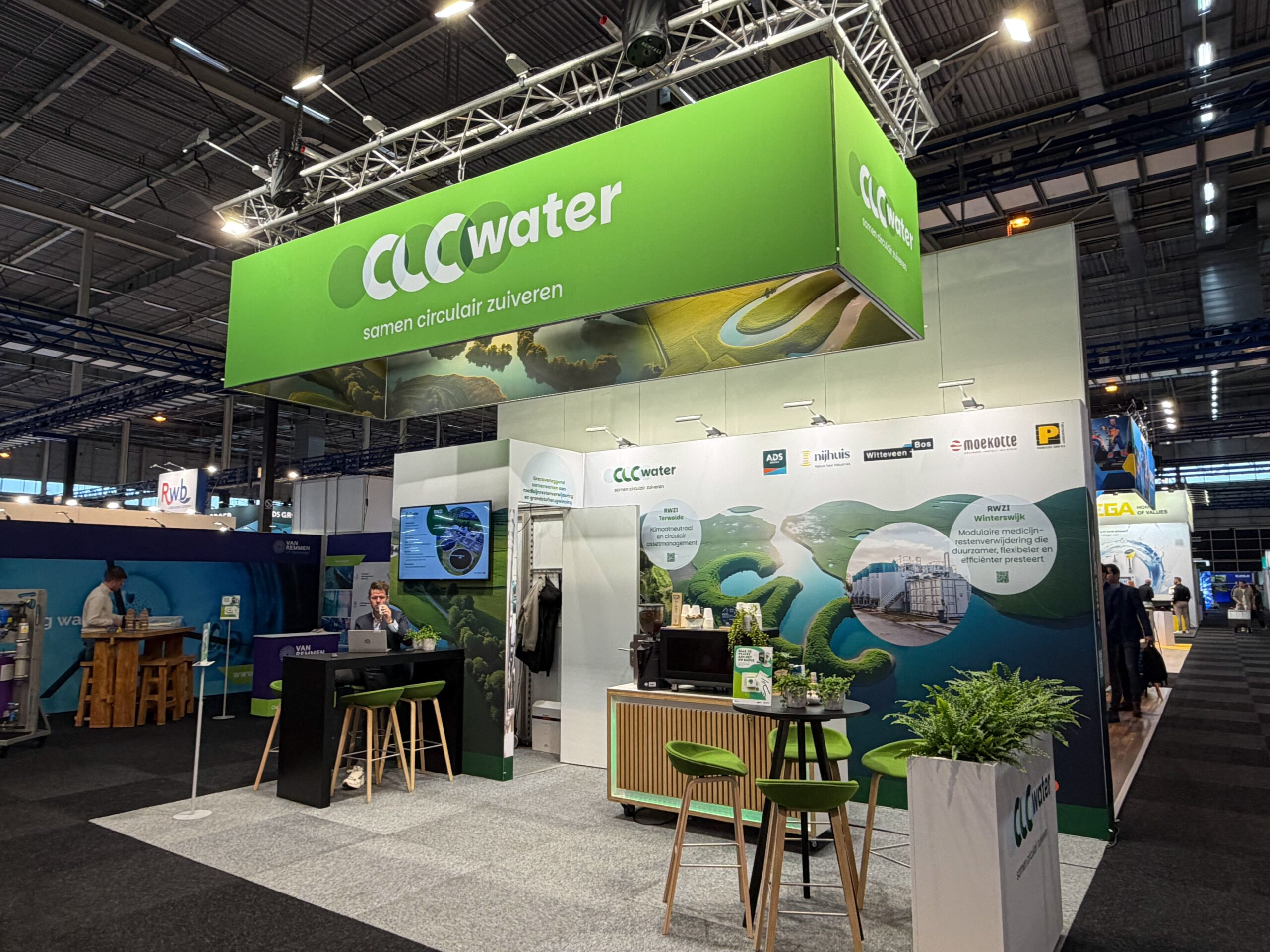 Beursstand van CLC Water gerealiseerd door Menkhorst Standbouw